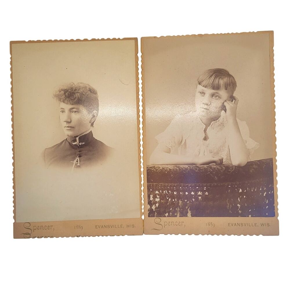Antique Cabinet Card Photos Lot Wisconsin Victorian Gold Edge Collectible‎